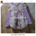 soft baby cotton floral romper with pompoms